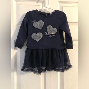 Juicy Couture dress with sequin hearts and sparkly tutu. Size 24 months